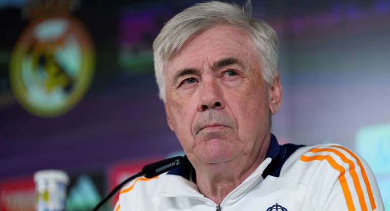 Ancelotti, en rueda de prensa.