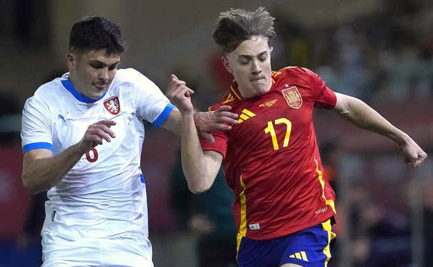 Jesús Rodríguez, con España Sub 21, durante el último parón. EFE