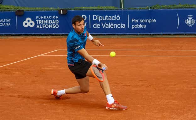 Bernabé Zapata, en el Challenger de Valencia 2024.  F. C.