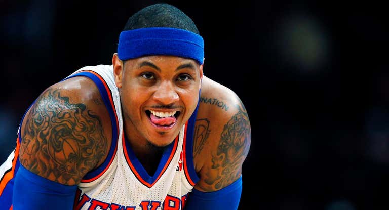 Carmelo Anthony, en un partido con los New York Knicks.