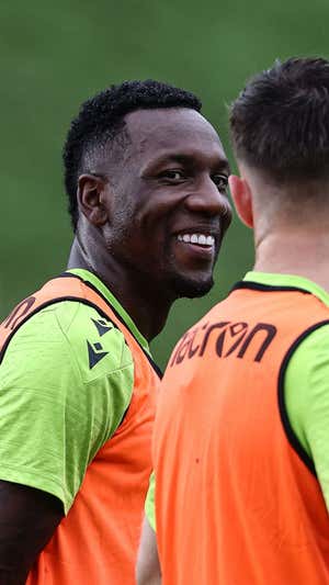 Becker, en un entrenamiento en Zubieta.  Real Sociedad