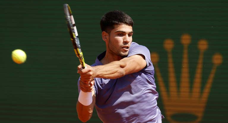 Carlos Alcaraz, durante el partido.