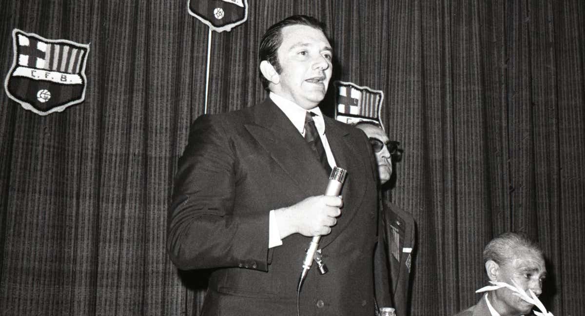 Agustí Montal y Costa durante un acto del Barcelona.