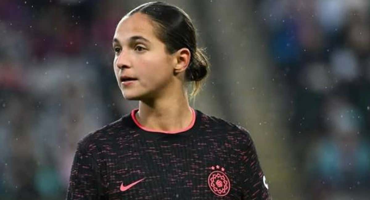 Deyna Castellanos durante un partido con el Portland Thorns.