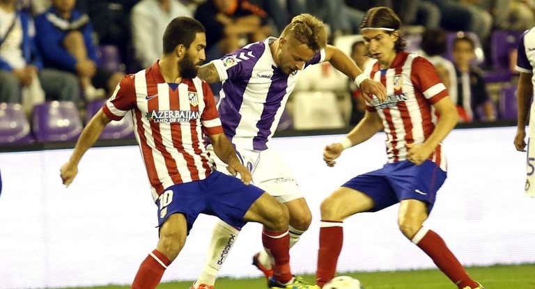 Ebert, en un Real Valladolid - Atlético de Madrid.