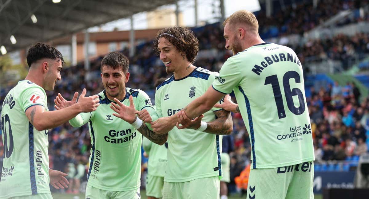 Las Palmas celebra la victoria.