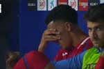 Álvaro Rodríguez se derrumba tras ser cambiado cuando ya había sido suplente y Bordalás se defiende: «Es fútbol profesional»