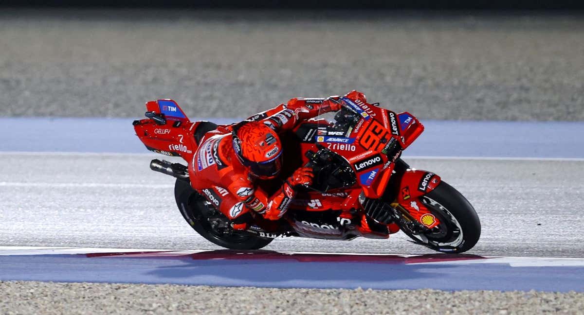 Marc Márquez en acción. El catalán es el líder del Campeonato Mundial de MotoGP 2025.