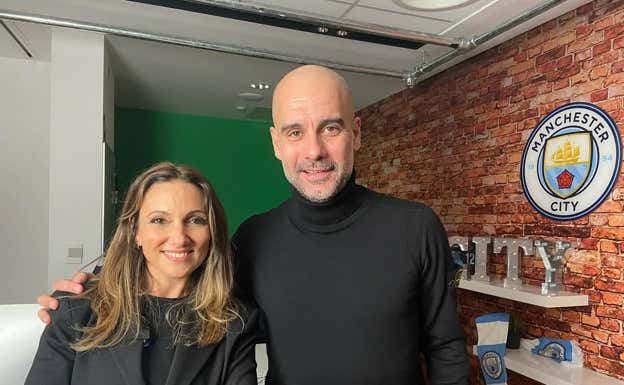 Brunati junto a Guardiola.  INSTAGRAM