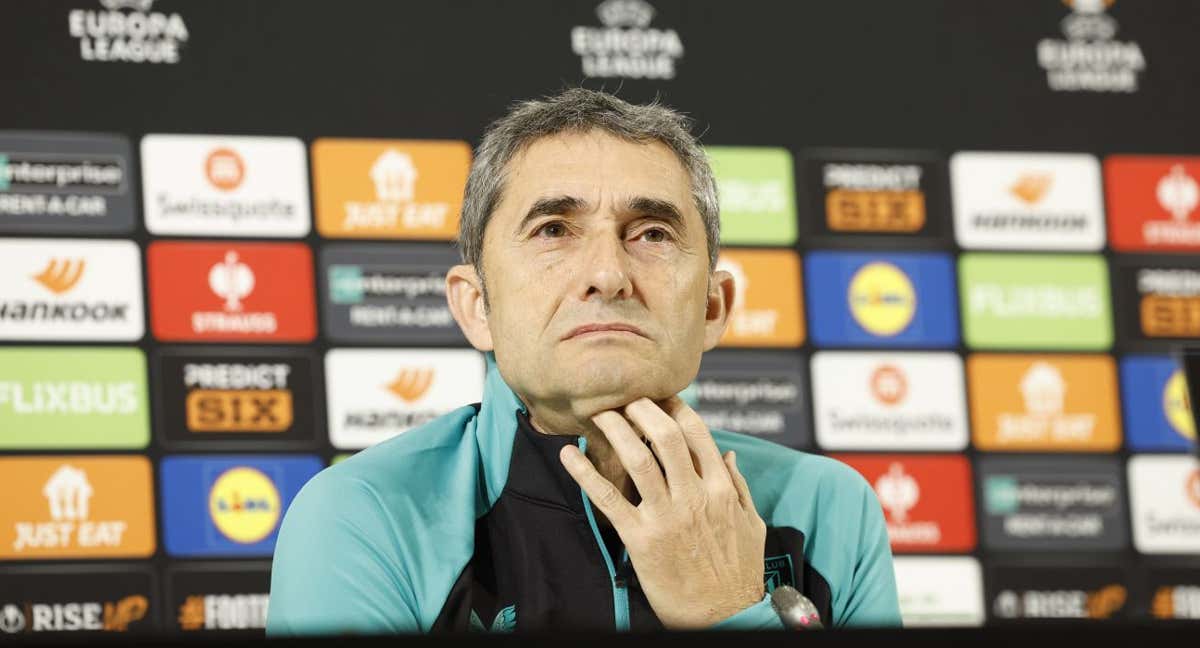 Valverde, durante una rueda de prensa en la Europa League./Athletic Club