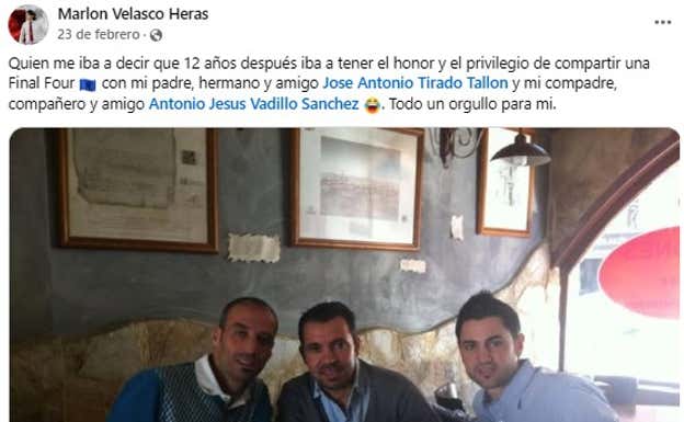 Antonio Vadillo, José Tirado y Marlon Velasco, en la Copa de España de 2013 en Alcalá de Henares.  FACEBOOK