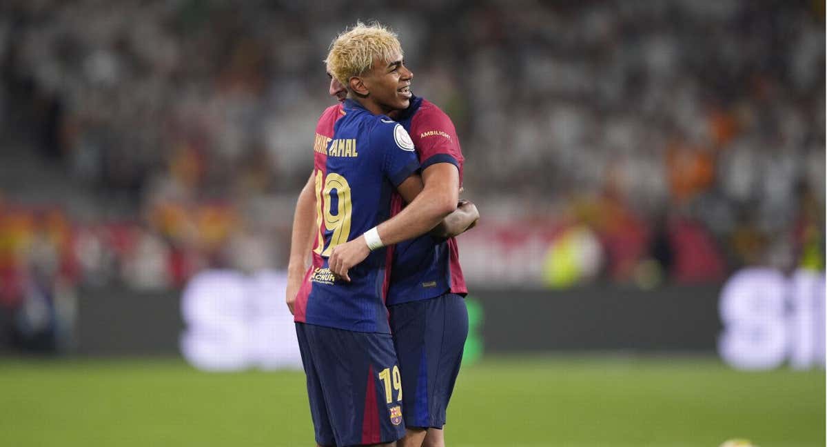 Lamine Yamal, en uno de los partidos con el FC Barcelona de este curso.