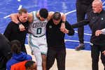Drama total en los Celtics: Jayson Tatum abandona entre lágrimas y todo apunta a rotura del Aquiles mientras los Knicks les dejan al borde del abismo