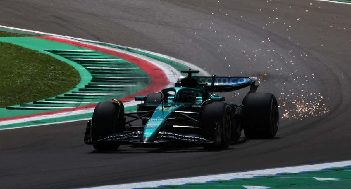 Lance Stroll, durante la clasificación de Imola./REUTERS