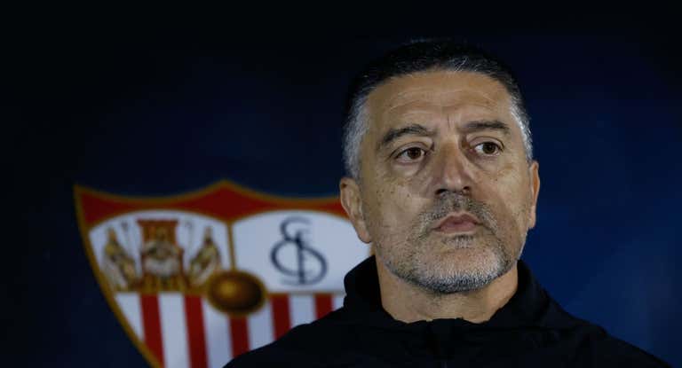 García Pimienta en un partido con el Sevilla.