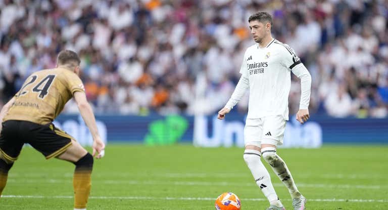 Fede Valverde, durante el partido ante la Real Sociedad.