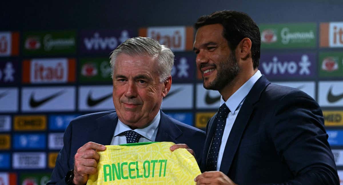 Ancelotti, en su presentación como seleccionador de Brasil.